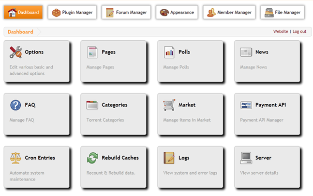 TSUE Admin CP - Dashboard