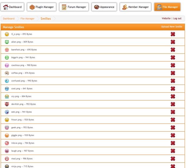 TSUE Admin CP - Manage Smilies