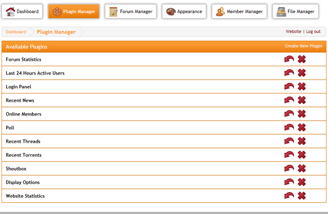 TSUE Admin CP - Manage Plugins